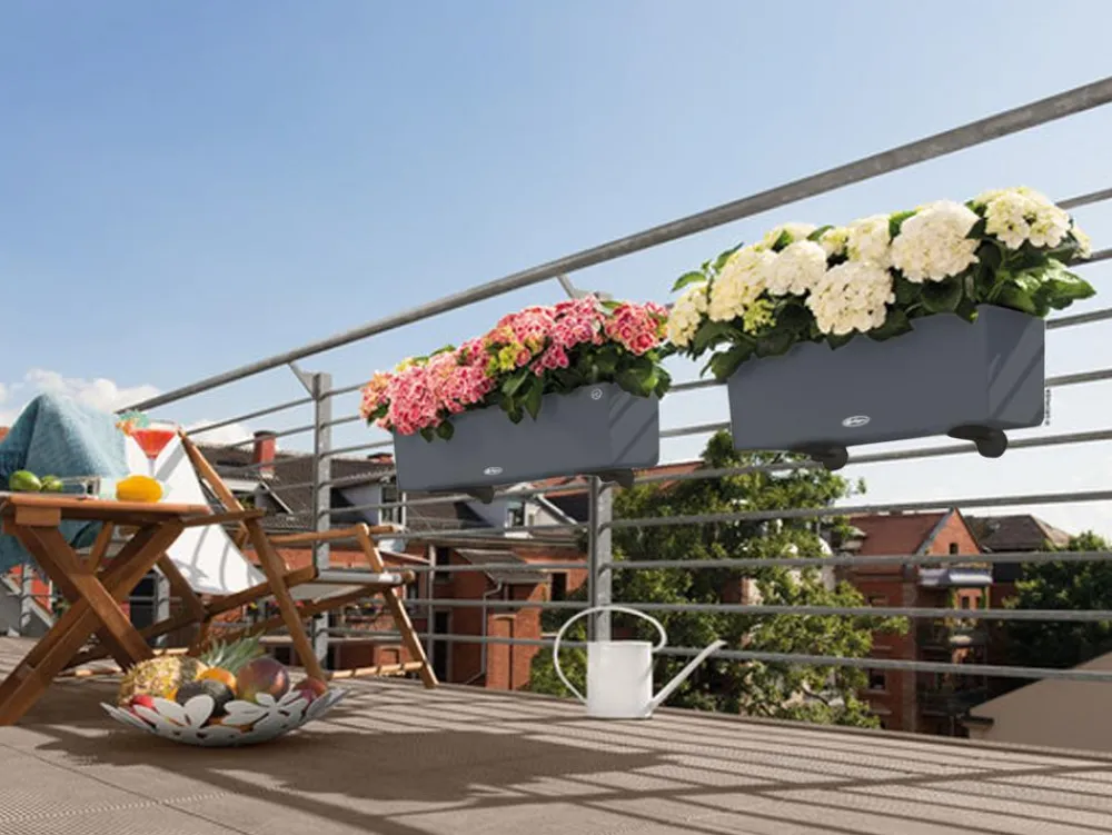 LECHUZA® Kunststoff-Kasten Balconera Color, rechteckig Dunkelgrau