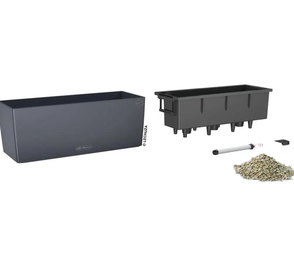 LECHUZA® Pflanzkübel & Blumenkästen|Lechuza Pflanzgefäße & Töpfe - Kunststoff-Kasten Balconera Cottage, rechteckig Beige