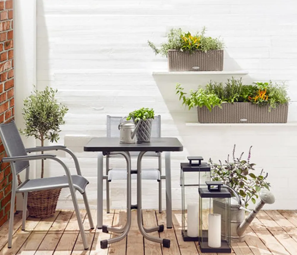 LECHUZA® Pflanzkübel & Blumenkästen|Lechuza Pflanzgefäße & Töpfe - Kunststoff-Kasten Balconera Cottage, rechteckig Beige