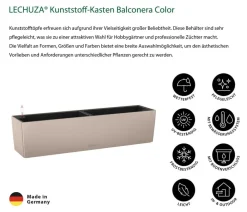 LECHUZA® Kunststoff-Kasten Balconera Color, rechteckig Hellbraun New