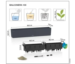 LECHUZA® Pflanzkübel & Blumenkästen|Lechuza Pflanzgefäße & Töpfe - Kunststoff-Kasten Balconera Cottage, rechteckig Hellgrau