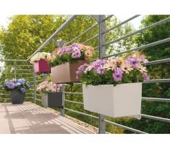 LECHUZA® Pflanzkübel & Blumenkästen|Lechuza Pflanzgefäße & Töpfe - Kunststoff-Kasten Balconera Cottage, rechteckig Dunkelbraun