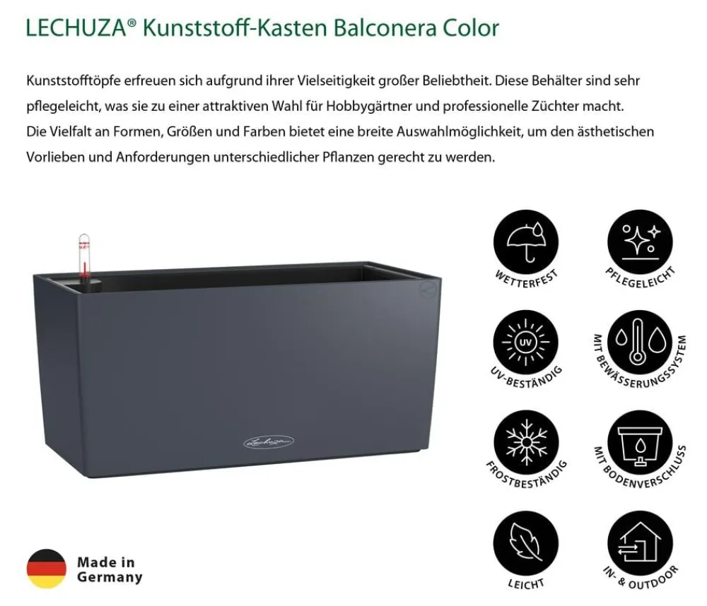 LECHUZA® Pflanzkübel & Blumenkästen|Lechuza Pflanzgefäße & Töpfe - Kunststoff-Kasten Balconera Cottage, rechteckig Creme