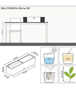 LECHUZA® Pflanzkübel & Blumenkästen|Lechuza Pflanzgefäße & Töpfe > Kunststoff-Kasten Balconera Stone, rechteckig