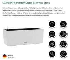 LECHUZA® Pflanzkübel & Blumenkästen|Lechuza Pflanzgefäße & Töpfe > Kunststoff-Kasten Balconera Stone, rechteckig