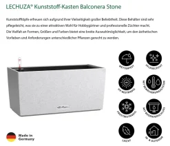 LECHUZA® Pflanzkübel & Blumenkästen|Lechuza Pflanzgefäße & Töpfe > Kunststoff-Kasten Balconera Stone, rechteckig