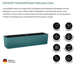 LECHUZA® Pflanzkübel & Blumenkästen|Lechuza Pflanzgefäße & Töpfe - Kunststoff-Kasten Balconera Color, rechteckig Dunkelblau