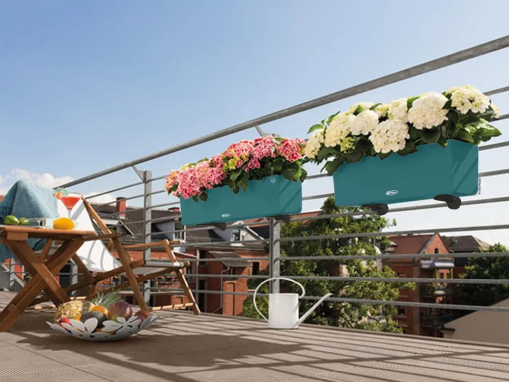 LECHUZA® Pflanzkübel & Blumenkästen|Lechuza Pflanzgefäße & Töpfe - Kunststoff-Kasten Balconera Color, rechteckig Dunkelblau