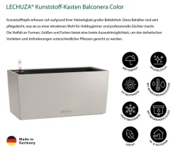 LECHUZA® Pflanzkübel & Blumenkästen|Lechuza Pflanzgefäße & Töpfe - Kunststoff-Kasten Balconera Color, rechteckig Hellgrau