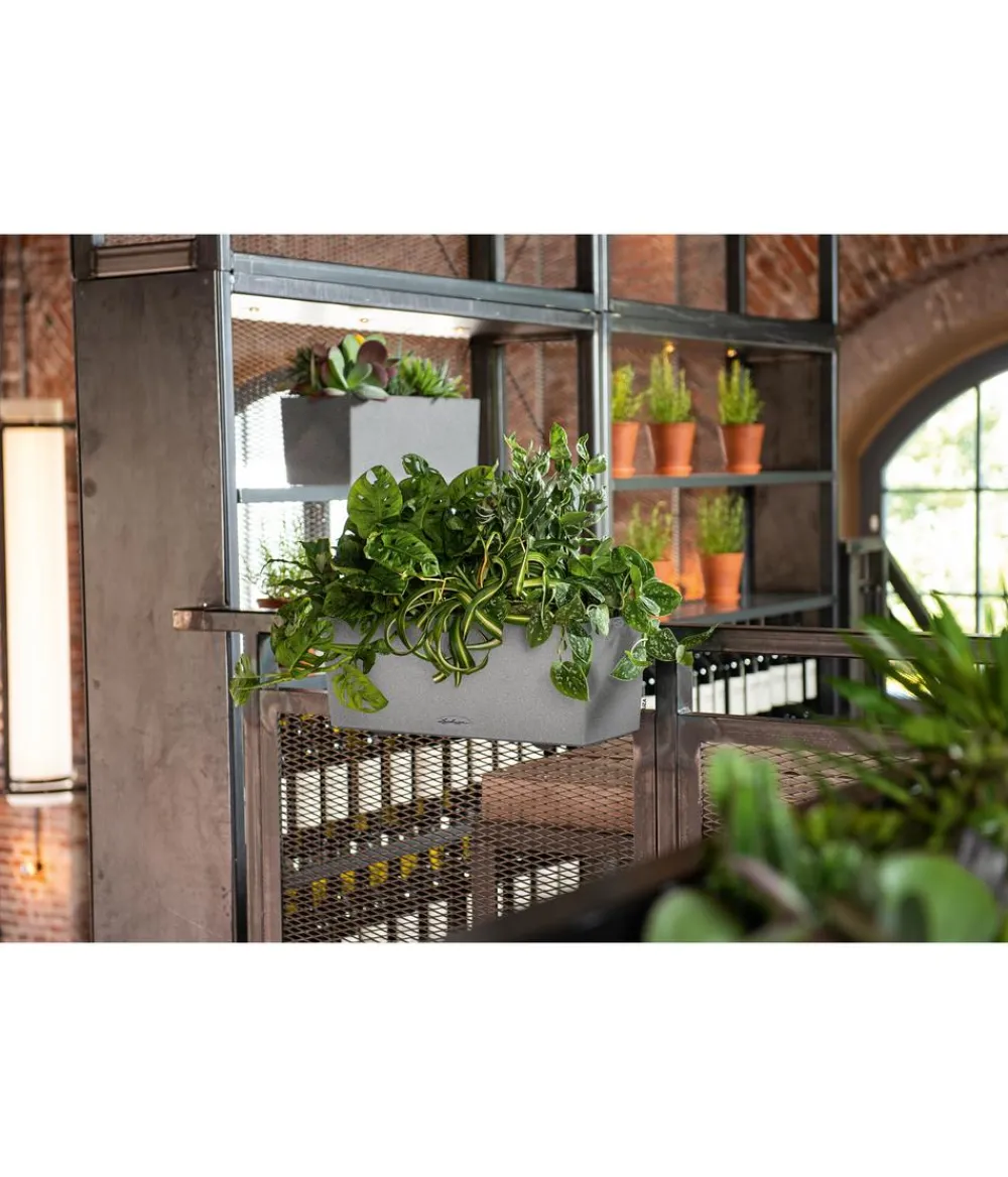 LECHUZA® Pflanzkübel & Blumenkästen|Lechuza Pflanzgefäße & Töpfe - Kunststoff-Kasten Balconera Stone, rechteckig Grau