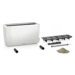 LECHUZA® Kunststoff-Kasten CARARO All-in-One-Set, rechteckig, ca. B75/H43/T30 cm Weiß Outlet