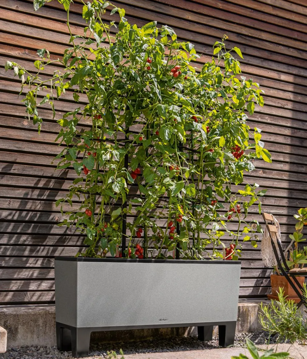 LECHUZA® Kunststoff-Kasten Trio Stone inkl. Pflanzeinsatz, rechteckig, ca. B132,5/H46,5/T44,5 cm Grau Best