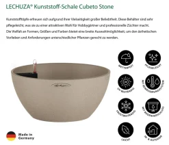 LECHUZA® Blumenampeln & -Schalen|Lechuza Pflanzgefäße & Töpfe > Kunststoff-Schale 'Cubeto Stone', rund