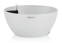 LECHUZA® Kunststoff-Schale 'Cubeto Stone', rund Weiß Discount