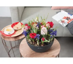 LECHUZA® Blumenampeln & -Schalen|Lechuza Pflanzgefäße & Töpfe - Kunststoff-Schale 'Cubeto Stone', rund Schwarz