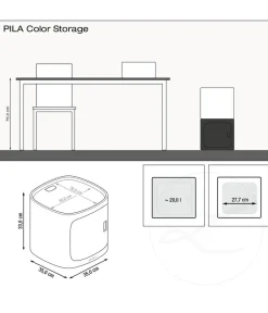 LECHUZA® Kunststoff-Stapelmodul PILA Color Storage, quadratisch, ca. B35/H33/T35 cm Dunkelgrau New