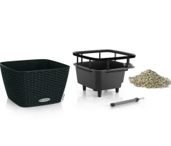 LECHUZA® Kunststoff-Topf Bacino Cottage inkl. Pflanzeinsatz, konisch, ca. B31/H19,5/T31 cm Schwarz Outlet