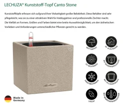 LECHUZA® Kunststoff-Topf Canto Stone, eckig, ca. B14/H13,5/T14 cm Hellbraun New