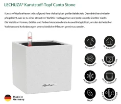LECHUZA® Lechuza Pflanzgefäße & Töpfe|Blumentöpfe & Übertöpfe - Kunststoff-Topf Canto Stone, eckig, ca. B14/H13,5/T14 cm Weiß