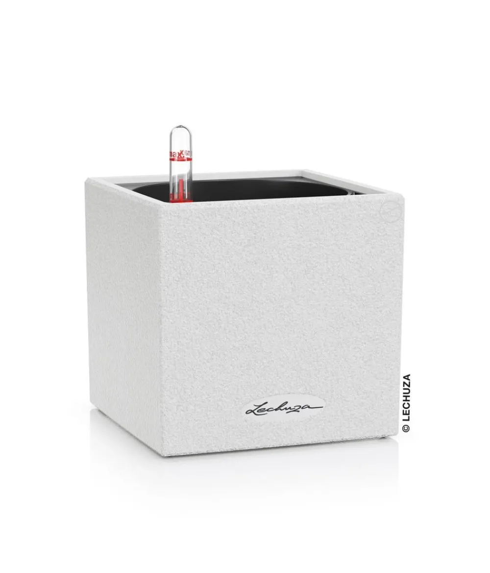 LECHUZA® Lechuza Pflanzgefäße & Töpfe|Blumentöpfe & Übertöpfe - Kunststoff-Topf Canto Stone, eckig, ca. B14/H13,5/T14 cm Weiß