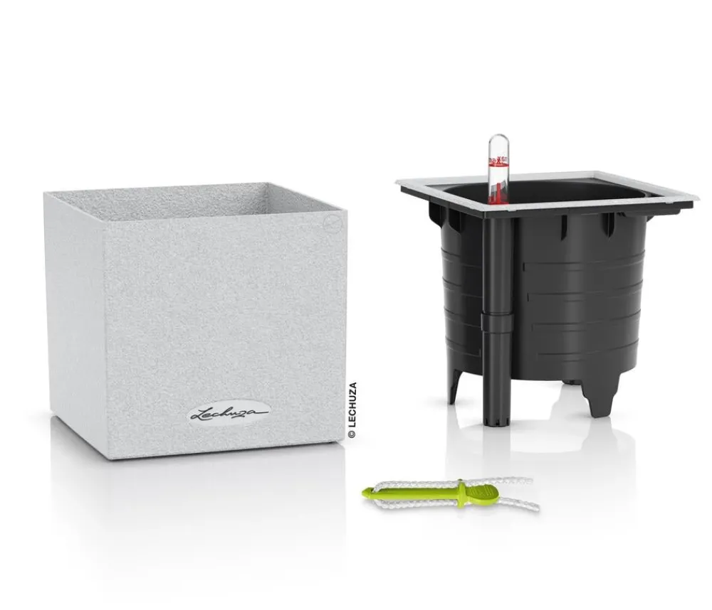 LECHUZA® Lechuza Pflanzgefäße & Töpfe|Blumentöpfe & Übertöpfe - Kunststoff-Topf Canto Stone, eckig, ca. B14/H13,5/T14 cm Weiß