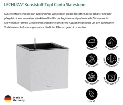 LECHUZA® Lechuza Pflanzgefäße & Töpfe > Kunststoff-Topf Canto Slatestone inkl. Pflanzeinsatz, quadratisch