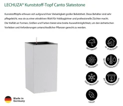 LECHUZA® Lechuza Pflanzgefäße & Töpfe > Kunststoff-Topf Canto Slatestone inkl. Pflanzeinsatz, rechteckig