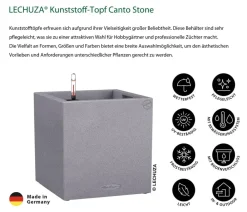 LECHUZA® Kunststoff-Topf Canto Stone, quadratisch Grau