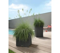 LECHUZA® Kunststoff-Topf Canto Stone, quadratisch Dunkelgrau Online
