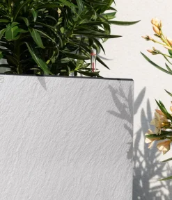 LECHUZA® Kunststoff-Topf Canto Slatestone inkl. Pflanzeinsatz, quadratisch Hellgrau Online