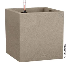 LECHUZA® Lechuza Pflanzgefäße & Töpfe|Blumentöpfe & Übertöpfe - Kunststoff-Topf Canto Stone, quadratisch Beige