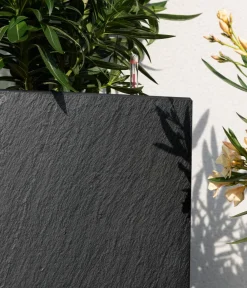 LECHUZA® Kunststoff-Topf Canto Slatestone inkl. Pflanzeinsatz, rechteckig Dunkelgrau Outlet