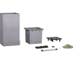 LECHUZA® Lechuza Pflanzgefäße & Töpfe|Blumentöpfe & Übertöpfe - Kunststoff-Topf Canto Stone, quadratisch Grau