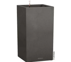 LECHUZA® Lechuza Pflanzgefäße & Töpfe|Blumentöpfe & Übertöpfe - Kunststoff-Topf Canto Stone, quadratisch Dunkelgrau