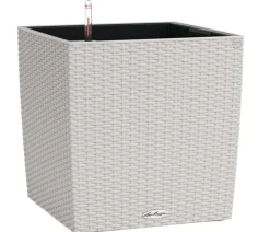 LECHUZA® Kunststoff-Topf Cube Cottage, quadratisch Hellgrau Best