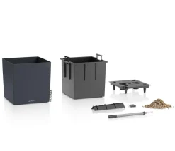 LECHUZA® Kunststoff-Topf Cube, rechteckig Grau Best