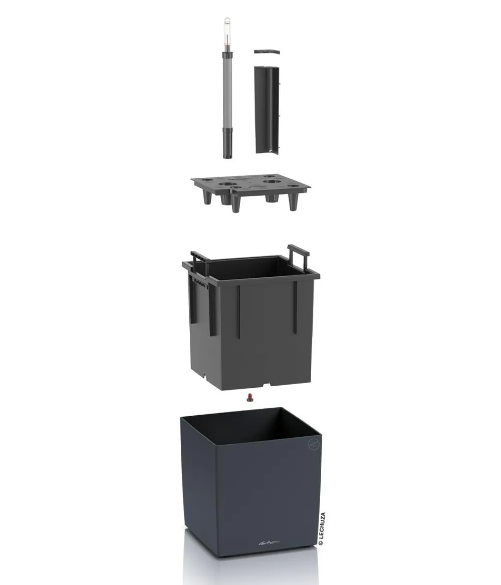 LECHUZA® Kunststoff-Topf Cube, rechteckig Grau Online