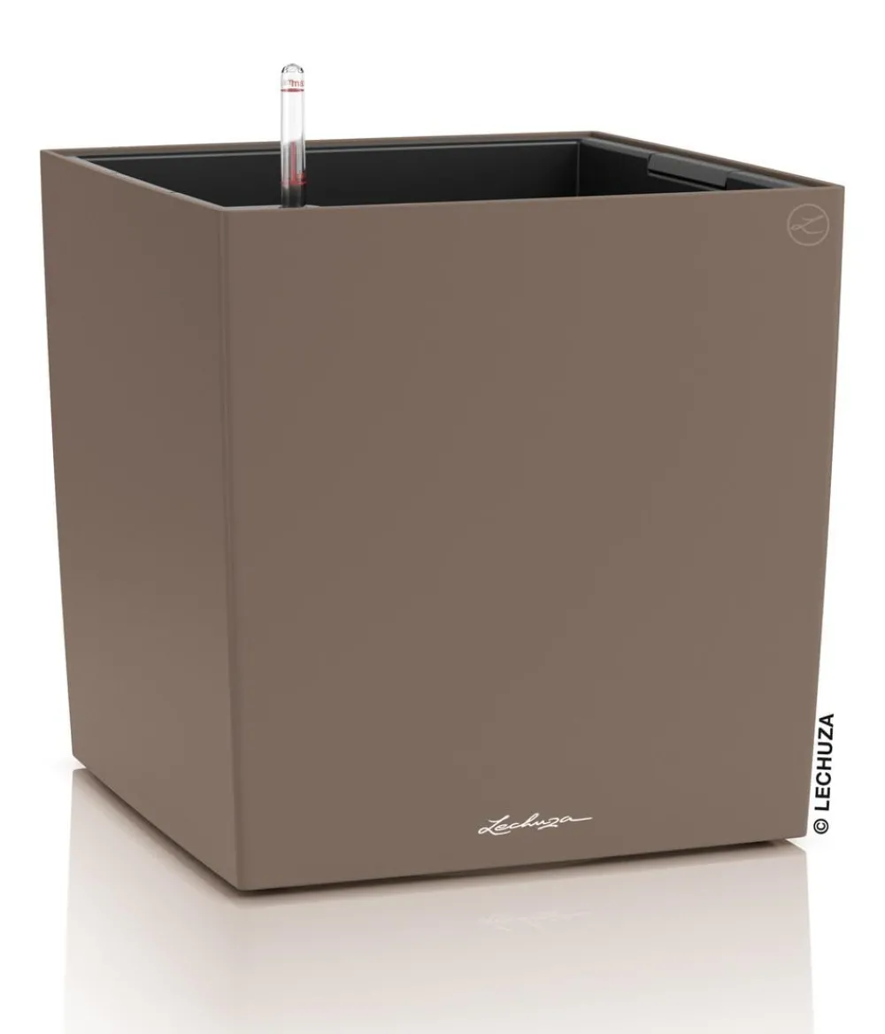 LECHUZA® Kunststoff-Topf Cube, rechteckig Hellbraun New