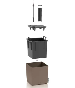 LECHUZA® Lechuza Pflanzgefäße & Töpfe - Kunststoff-Topf Cube, rechteckig Braun