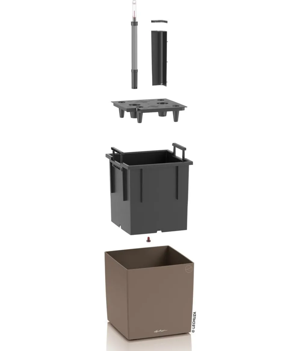 LECHUZA® Lechuza Pflanzgefäße & Töpfe - Kunststoff-Topf Cube, rechteckig Braun