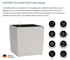 LECHUZA® Lechuza Pflanzgefäße & Töpfe|Blumentöpfe & Übertöpfe > Kunststoff-Topf Cube Cottage, quadratisch