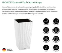 LECHUZA® Kunststoff-Topf Cubico Cottage, konisch Weiß Outlet