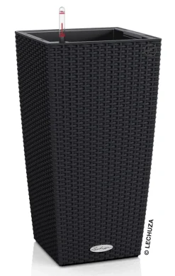 LECHUZA® Lechuza Pflanzgefäße & Töpfe|Blumentöpfe & Übertöpfe - Kunststoff-Topf Cubico Cottage, konisch Schwarz