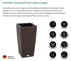 LECHUZA® Kunststoff-Topf Cubico Cottage, konisch Braun Discount