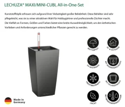 LECHUZA® Lechuza Tischgefäße|Lechuza Pflanzgefäße & Töpfe > MAXI/MINI-CUBI, All-in-One-Set, hochglanz