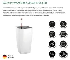 LECHUZA® MAXI/MINI-CUBI, All-in-One-Set, hochglanz Weiß Sale