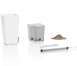 LECHUZA® Lechuza Tischgefäße|Lechuza Pflanzgefäße & Töpfe - MAXI/MINI-CUBI, All-in-One-Set, matt Weiß