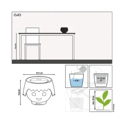 LECHUZA® Lechuza Pflanzgefäße & Töpfe|Lechuza Tischgefäße > OJO All-in-One-Set, ca. Ø21/H15,8 cm