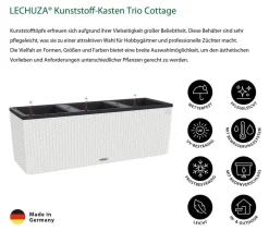 LECHUZA® Polyrattan-Kasten Trio Cottage, rechteckig Weiß Sale