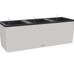 LECHUZA® Polyrattan-Kasten Trio Cottage, rechteckig Hellgrau Clearance